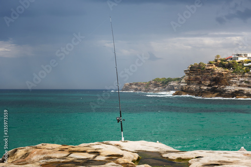 Rock Fishing at sunset, Sydney Australia
