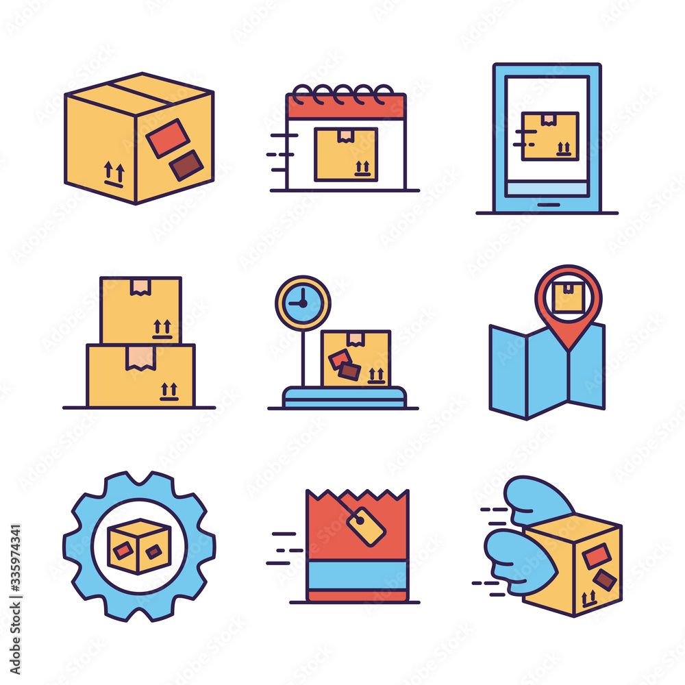 bundle of delivery service icons