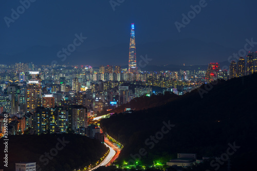 Seoul City Skyline at Night,South Korea.