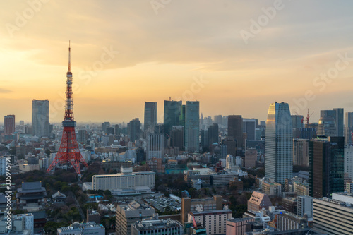 Sunset at Tokyo City Skyline,Japan