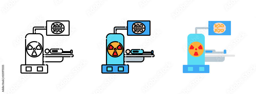 X-ray machine icon set isolated on white background for web design