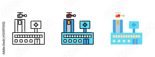 hospital icon set isolated on white background for web design