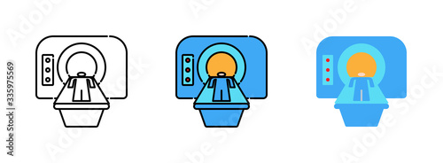 X-ray machine icon set isolated on white background for web design