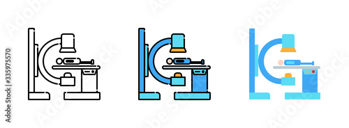 X-ray machine icon set isolated on white background for web design