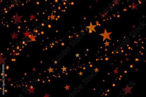 Red watercolor stars pattern on black
