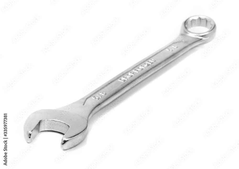 Metal Wrench against a White Background Metal Wrench against a White Background