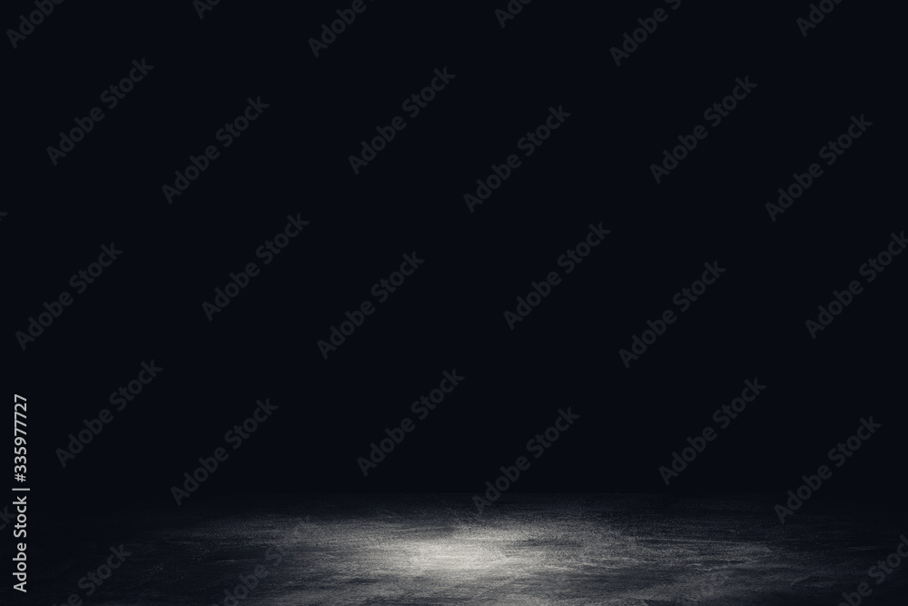 Fototapeta Abstract image of Studio dark room concrete floor texture background.