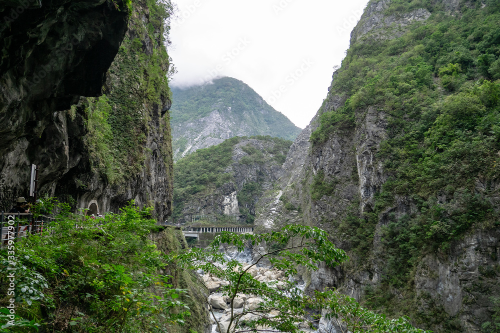 The view of Taroko national park mountain hill (Taroko gorge scenic area) in Taiwan.