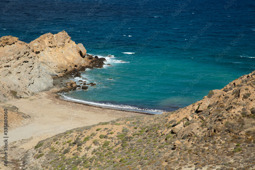 Beautiful beach in Naxos in Greece