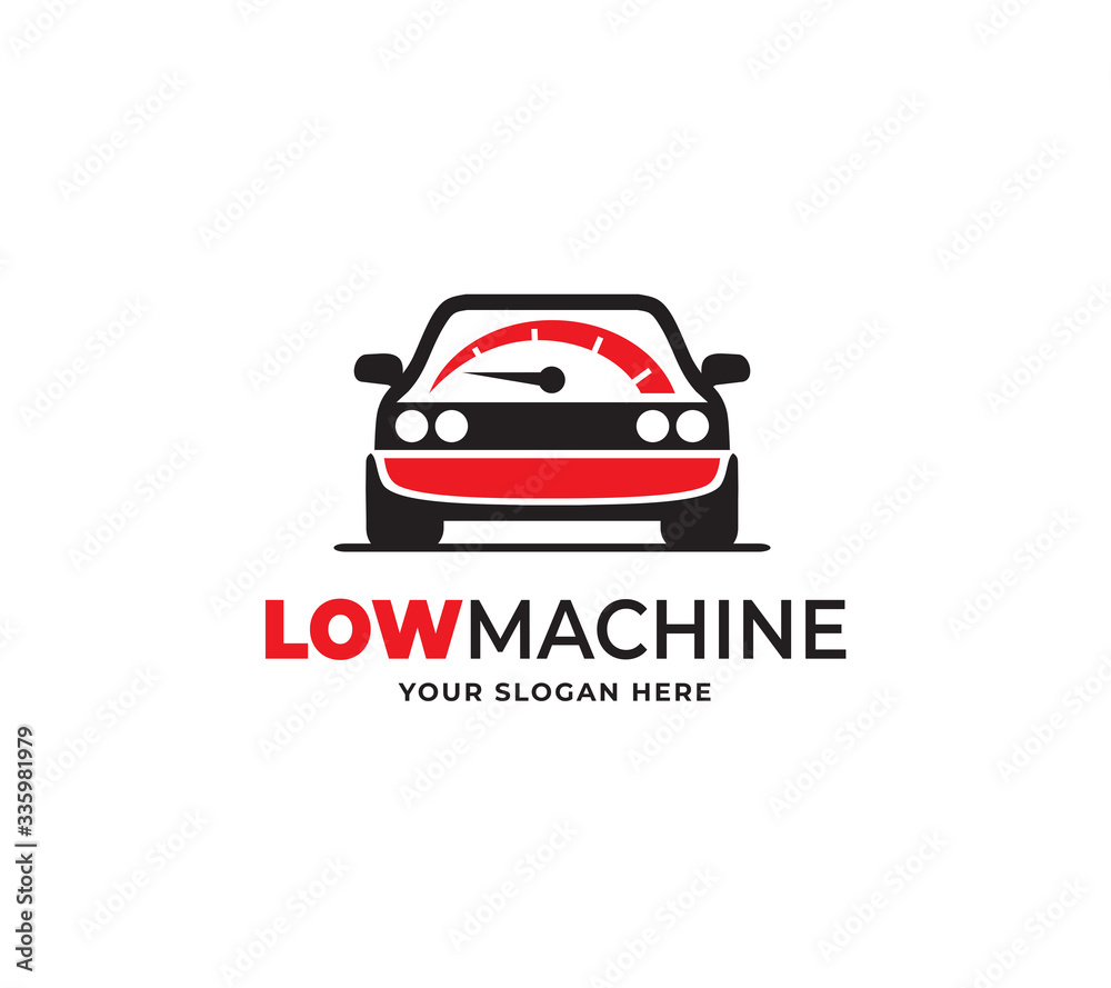 low machine logo design vector template