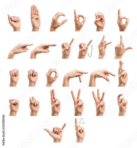 The alphabet using American Sign Language