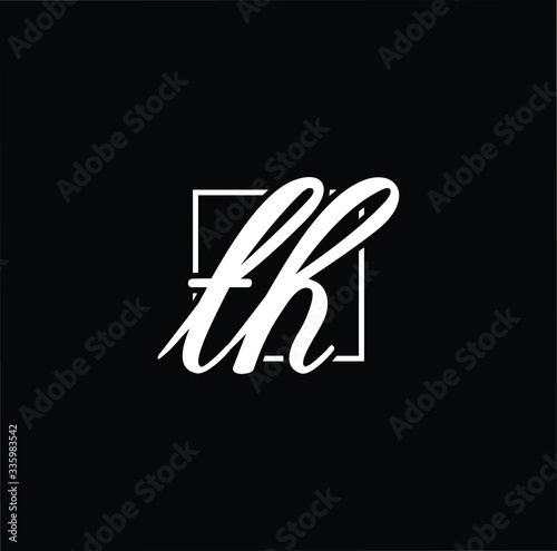Minimal elegant monogram art logo. Outstanding professional trendy awesome artistic TH HT initial based Alphabet icon logo. Premium Business logo White color on black background