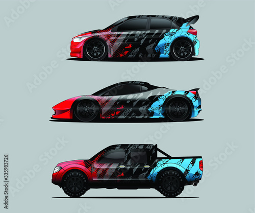 Car decal graphic wrap vector pack, abstract background