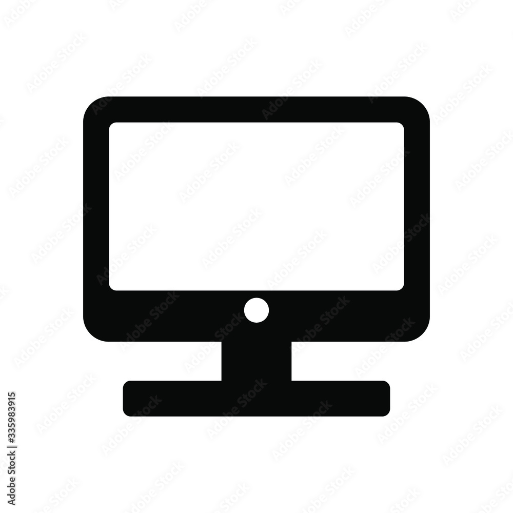 Computer monitor solid icons. Stroke vector elements for trendy and modern design. Vector line icons isolated on a white background. Vector illustration Computer monitor solid icons. Stroke vector elements for trendy and modern design. Vector line icons isolated on a white background. Vector illustration