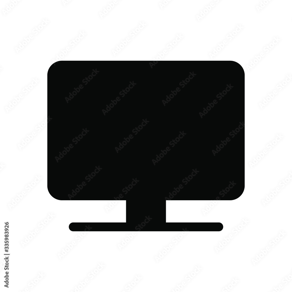 Computer monitor solid icons. Stroke vector elements for trendy and modern design. Vector line icons isolated on a white background. Vector illustration Computer monitor solid icons. Stroke vector elements for trendy and modern design. Vector line icons isolated on a white background. Vector illustration