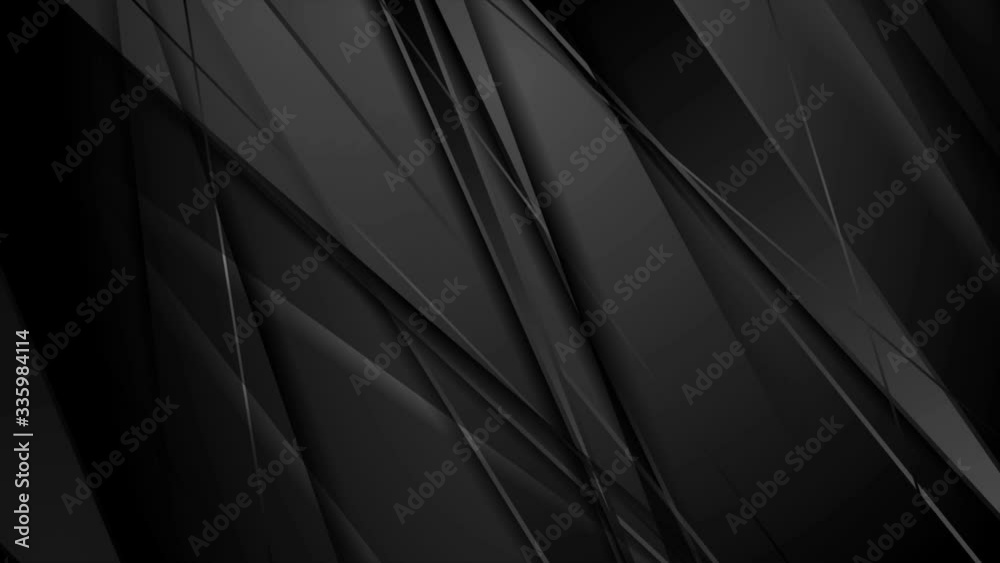 Black glossy stripes abstract tech corporate motion background. Seamless loop. Video animation Ultra HD 4K 3840x2160