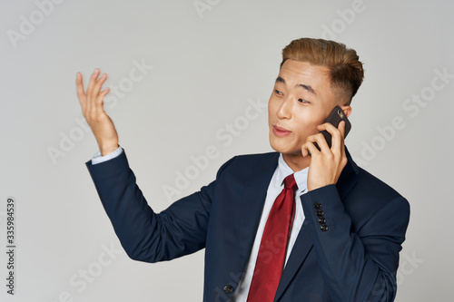 young businessman talking on the phone