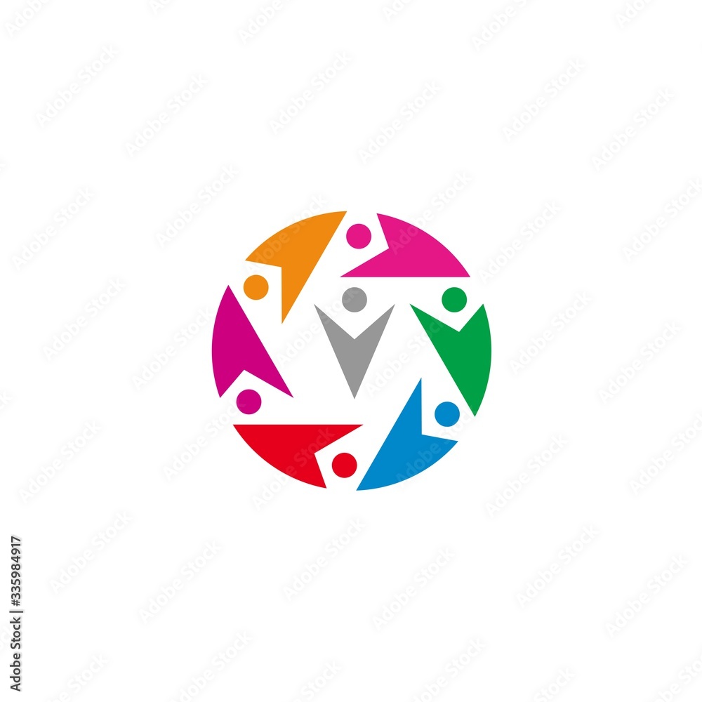 Obraz premium colorful group of people vector logo design template.-vector illustrations