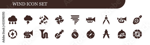 Modern Simple Set of wind Vector filled Icons