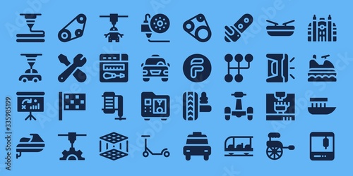 Modern Simple Set of motor Vector filled Icons