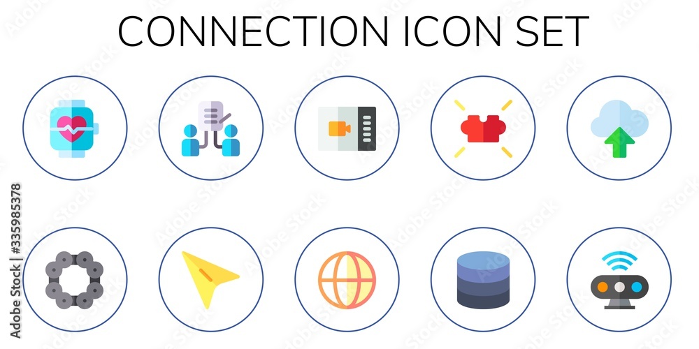 Modern Simple Set of connection Vector flat Icons Modern Simple Set of connection Vector flat Icons