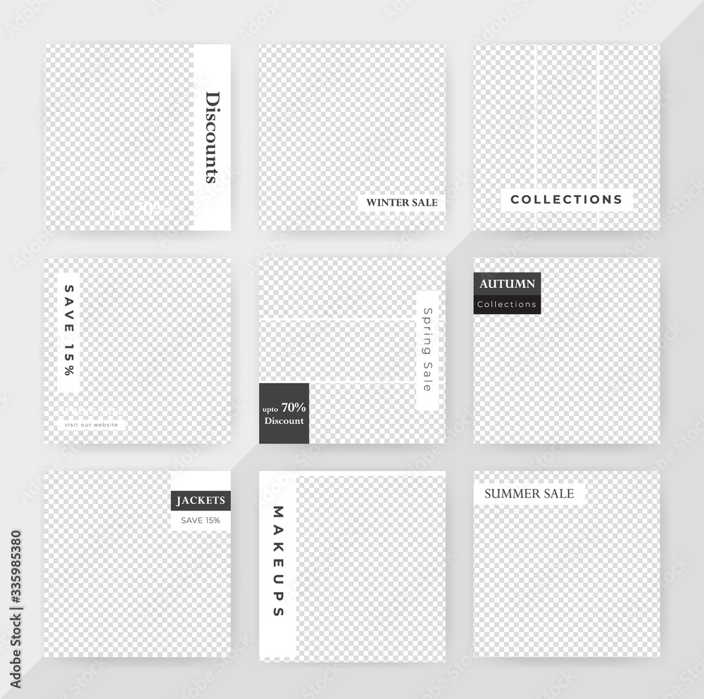 Social Media Post Set Template Design. Social Media banner Template ...