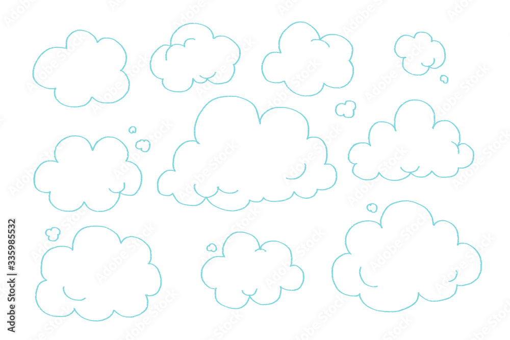 isolated hand draw illustrate cloud isolated hand draw illustrate cloud