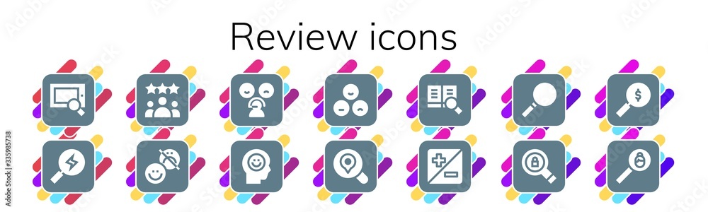 Modern Simple Set of review Vector filled Icons Modern Simple Set of review Vector filled Icons