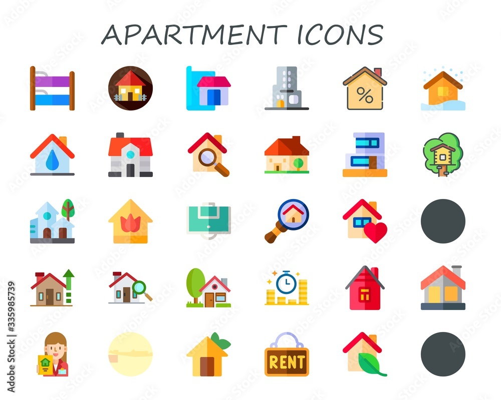 Obraz premium Modern Simple Set of apartment Vector flat Icons