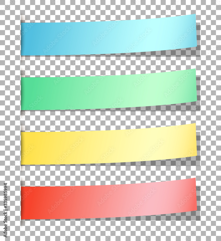Colorful memo papers on transparent background Colorful memo papers on transparent background