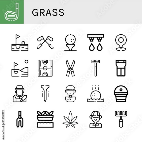 Set of grass icons