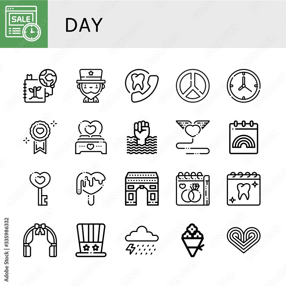 day simple icons set day simple icons set
