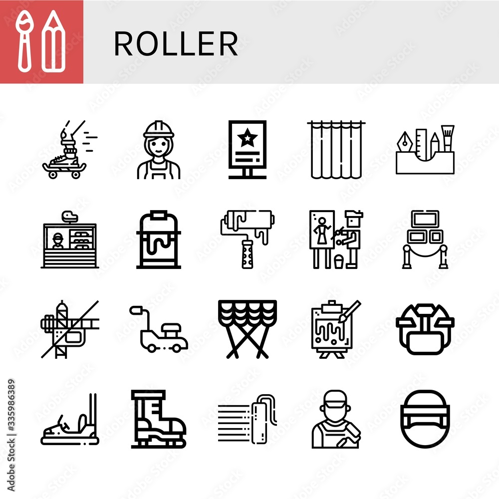 roller icon set roller icon set