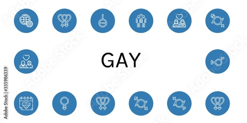 gay simple icons set