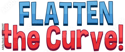 Word design for flatten the curve for coronavirus theme