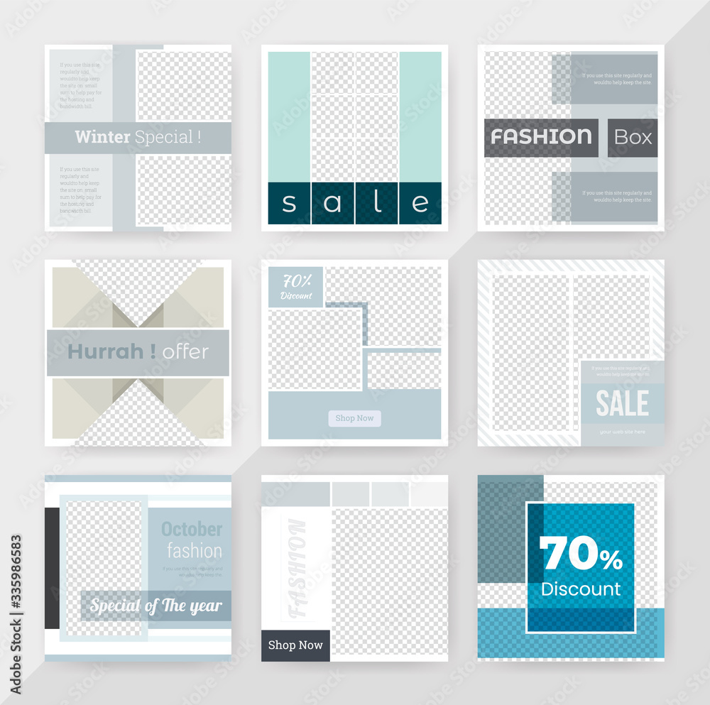 Social Media Post Set Template Design. Social Media banner Template. Anyone can use This Easily. Promotional square web banner for social media. Elegant sale and discount promo. Vector Social Media Post Set Template Design. Social Media banner Template. Anyone can use This Easily. Promotional square web banner for social media. Elegant sale and discount promo. Vector