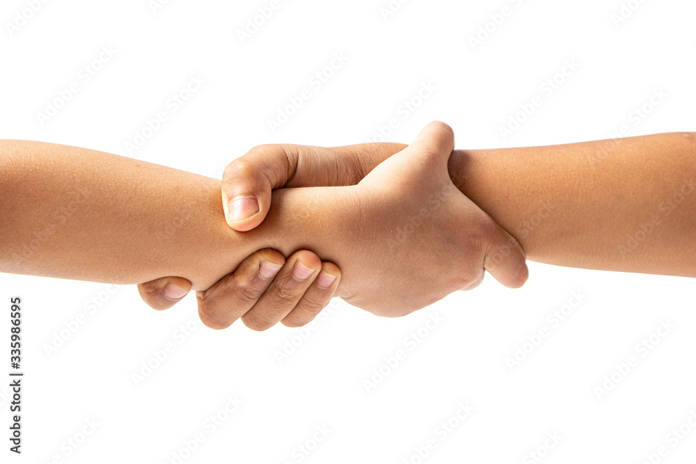 Giving a helping hand. Closeup of couple holding hands.