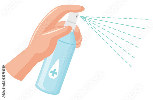 Bottle of alcohol spay