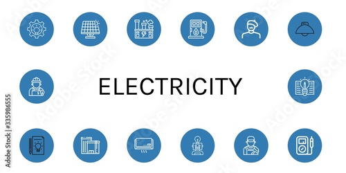 electricity icon set