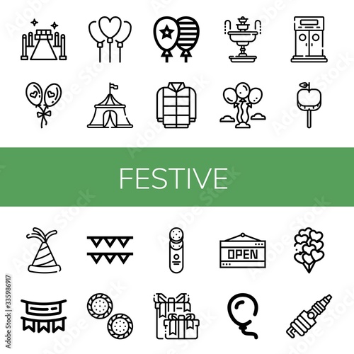 Set of festive icons