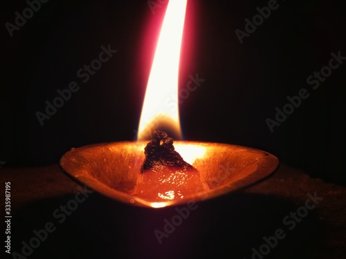 power of fire in dark  photo