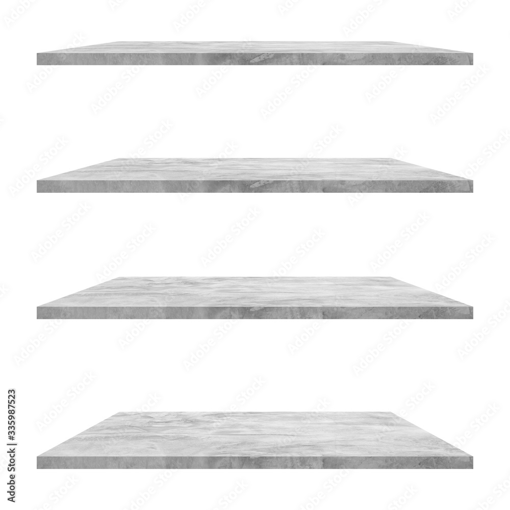 Obraz premium 4 concrete shelves table isolated on white background and display montage for product.