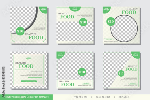 Food restaurant social media post template Premium Vector