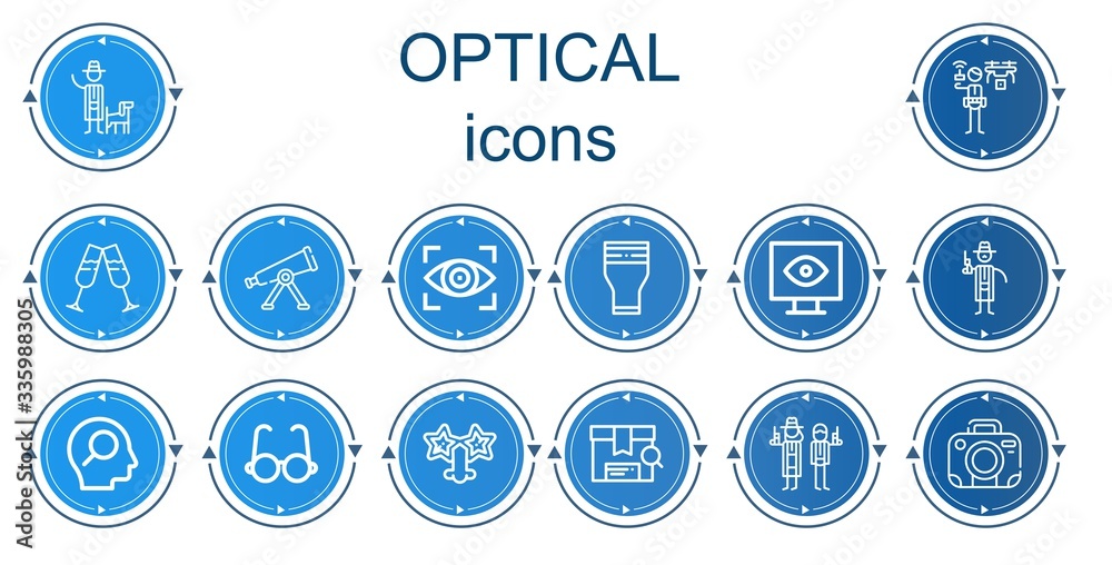 Editable 14 optical icons for web and mobile Editable 14 optical icons for web and mobile