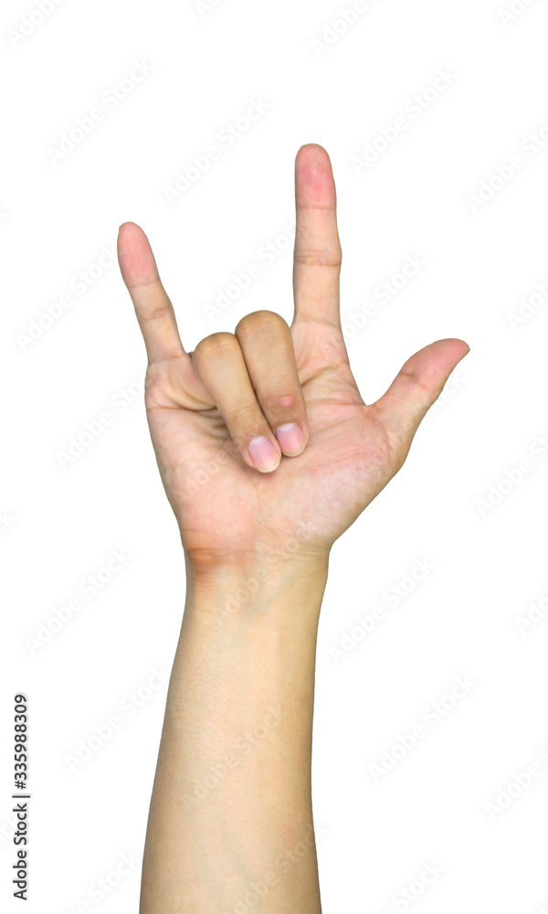Male hand gesture and sign collection isolated on white background, Hand signals Male hand gesture and sign collection isolated on white background, Hand signals