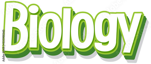 Font design for word biology in green color