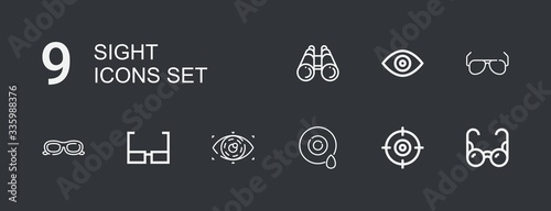Editable 9 sight icons for web and mobile