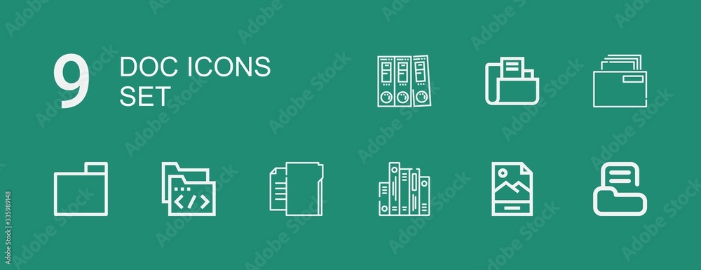 Editable 9 doc icons for web and mobile Editable 9 doc icons for web and mobile