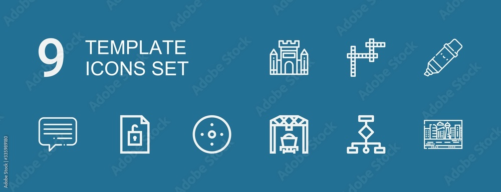Editable 9 template icons for web and mobile Editable 9 template icons for web and mobile