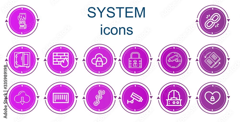 Editable 14 system icons for web and mobile Editable 14 system icons for web and mobile